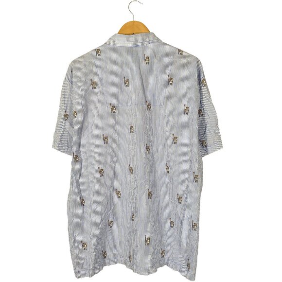 Polo Ralph Lauren Sleepwear Sailor Bear Striped Button Down Size Large - Picture 7 of 8